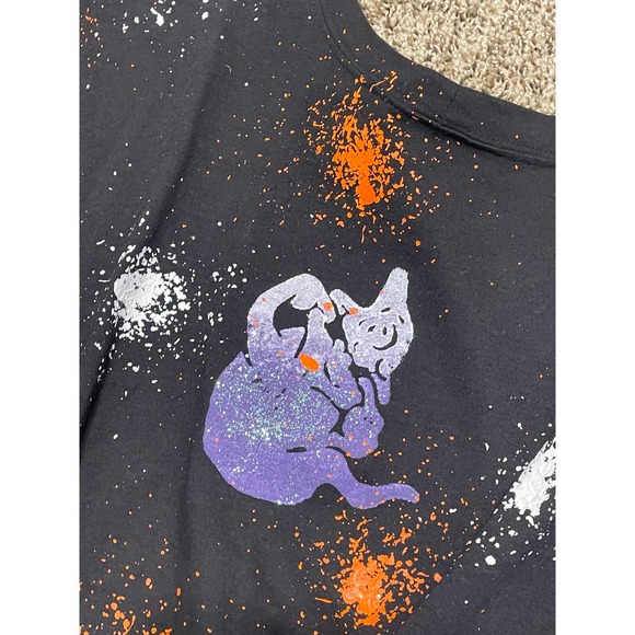 LA Artwear Vintage Halloween Dress Made in USA Painted Glitter RARE Size XL - Picture 7 of 12